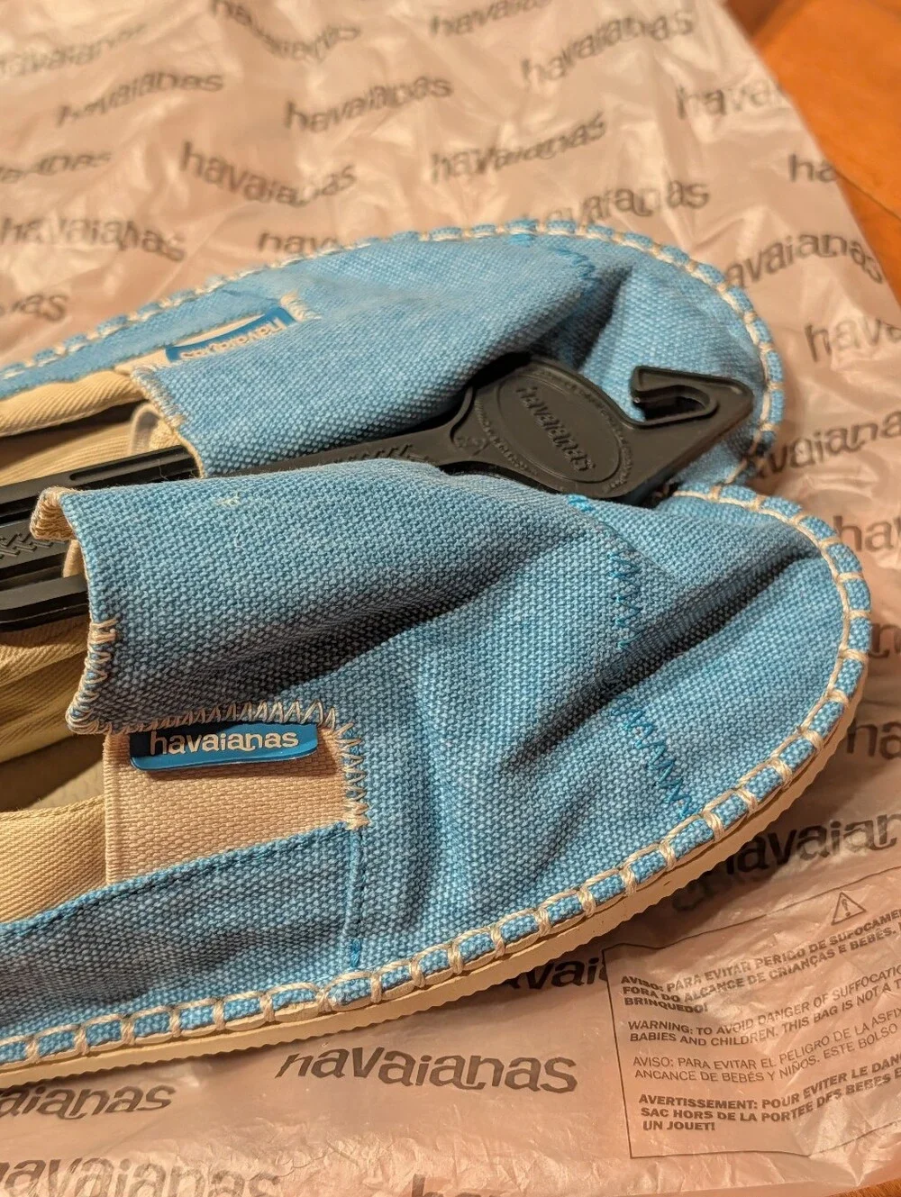 NEW Havaianas Alpargatas Yacht Turquoise Slip-On Espadrille Shoes Sz 6.5 Women